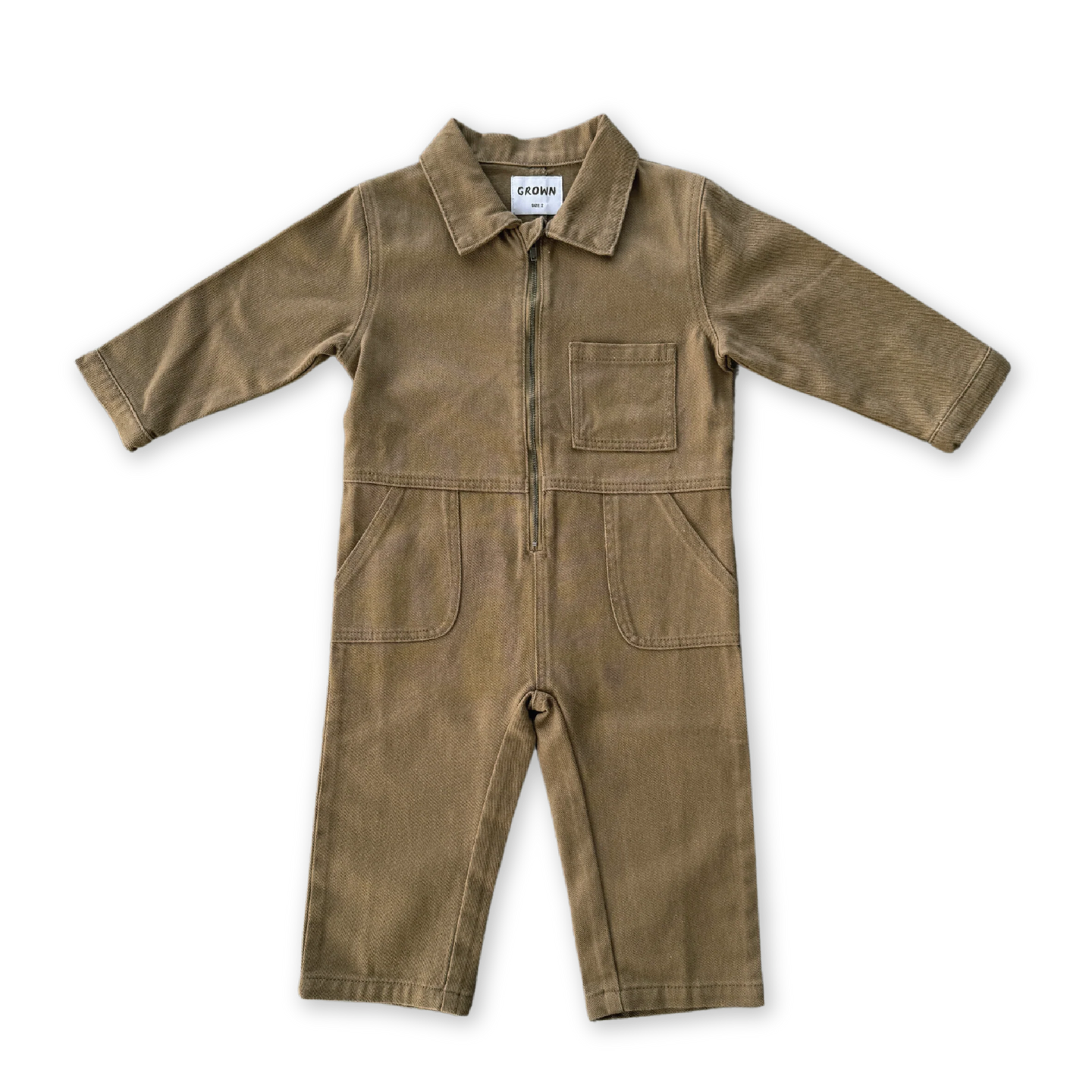 Organic Zip Boilersuit - Coffee