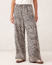 Load image into Gallery viewer, Relaxed Drawstring Linen Pant - Leopard
