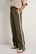 Load image into Gallery viewer, Townie Stripe Side Wide Leg Pant - Olive
