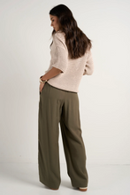 Load image into Gallery viewer, Townie Stripe Side Wide Leg Pant - Olive
