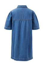 Load image into Gallery viewer, Dylan Pleat Sleeve Denim Shirt - Fresh Indigo
