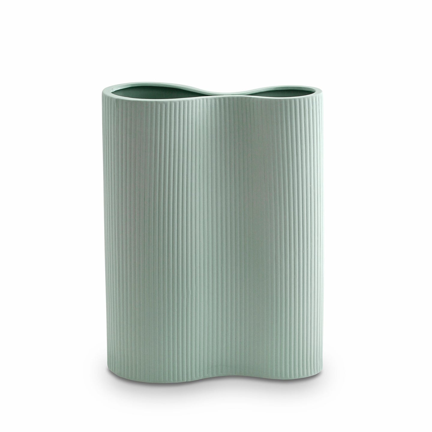 Ribbed Infinity Vase - Medium, Blue