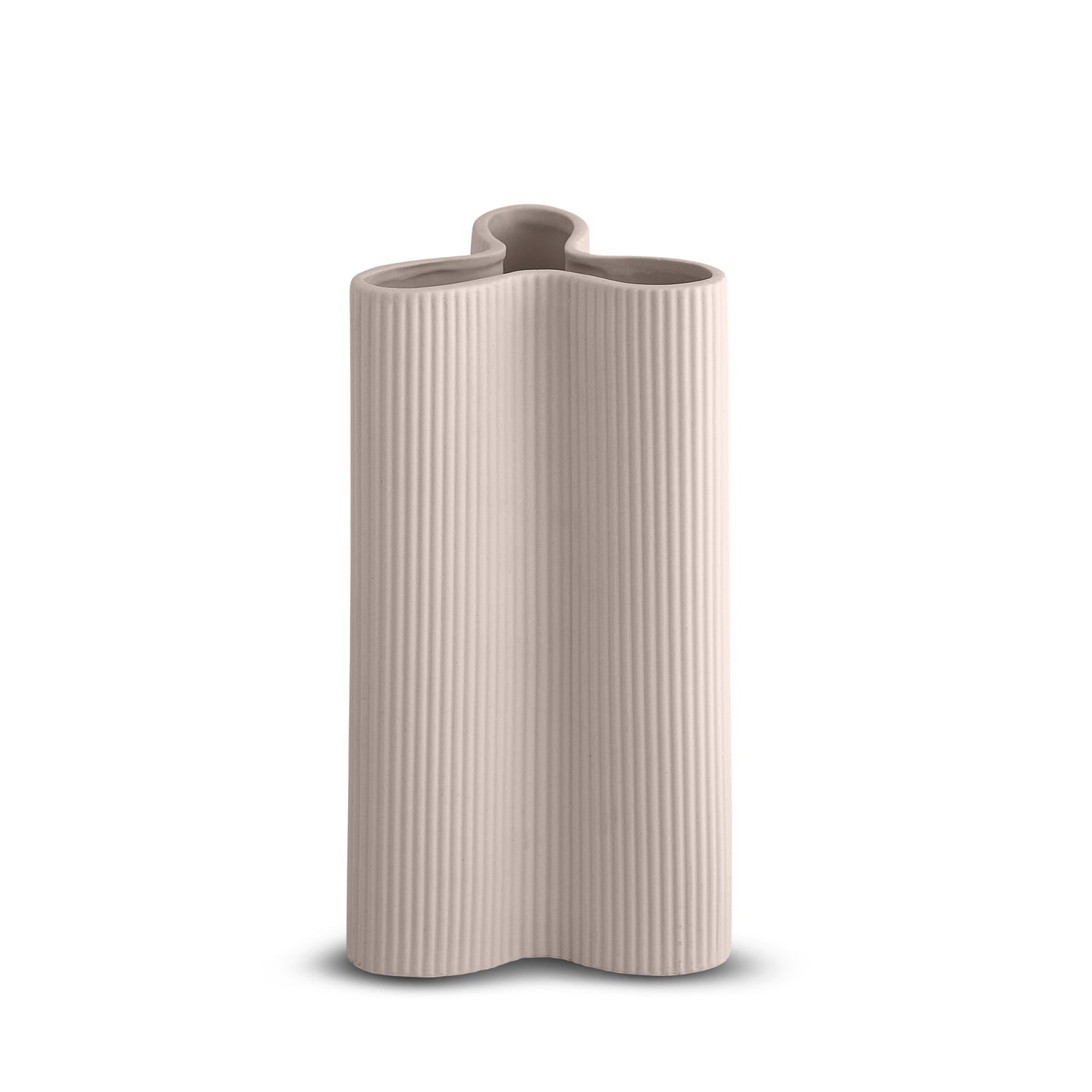 Ribbed Petal Vase - Large, Nude