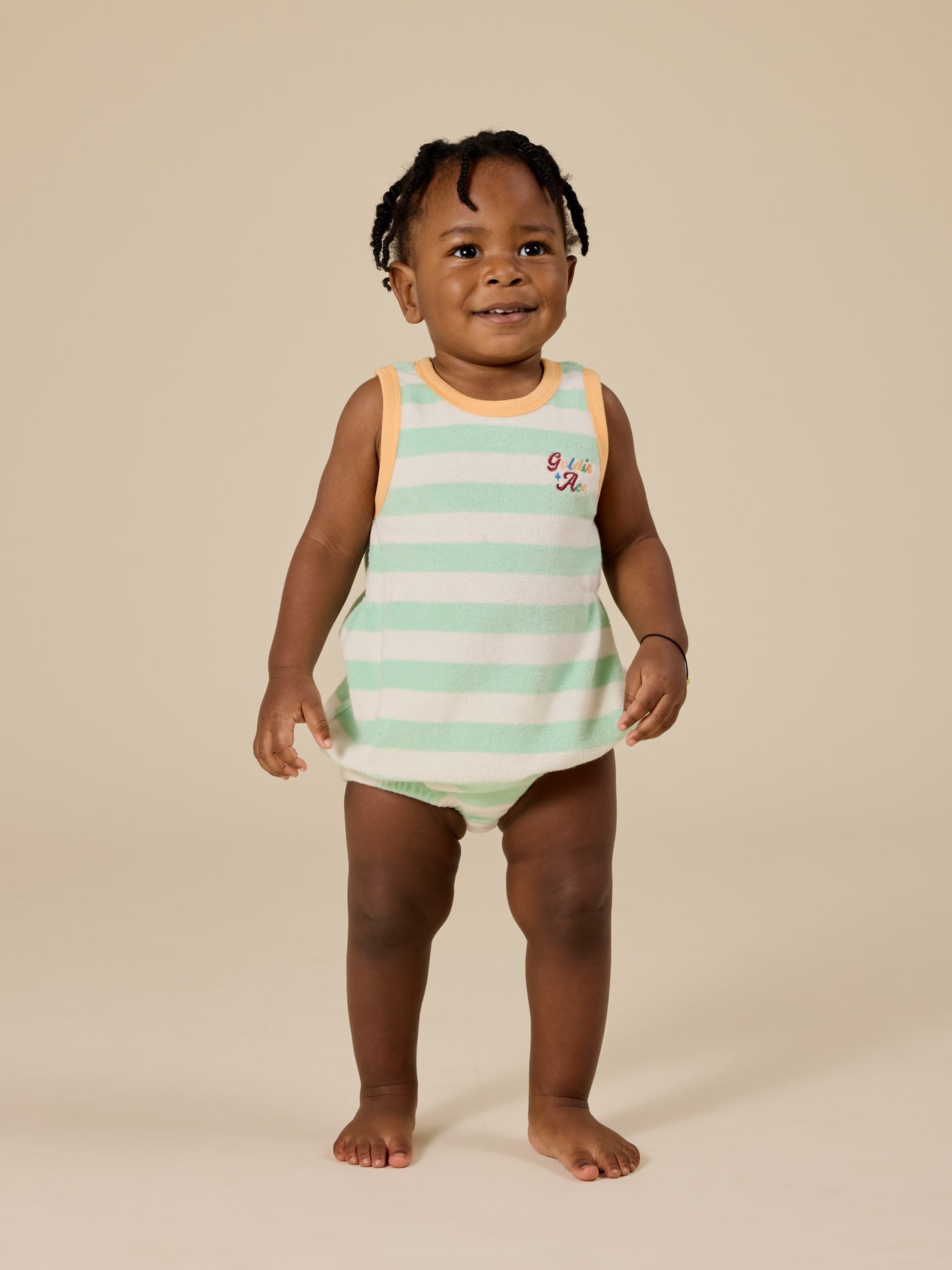 Peas In A Pod Stripe Bubble Romper