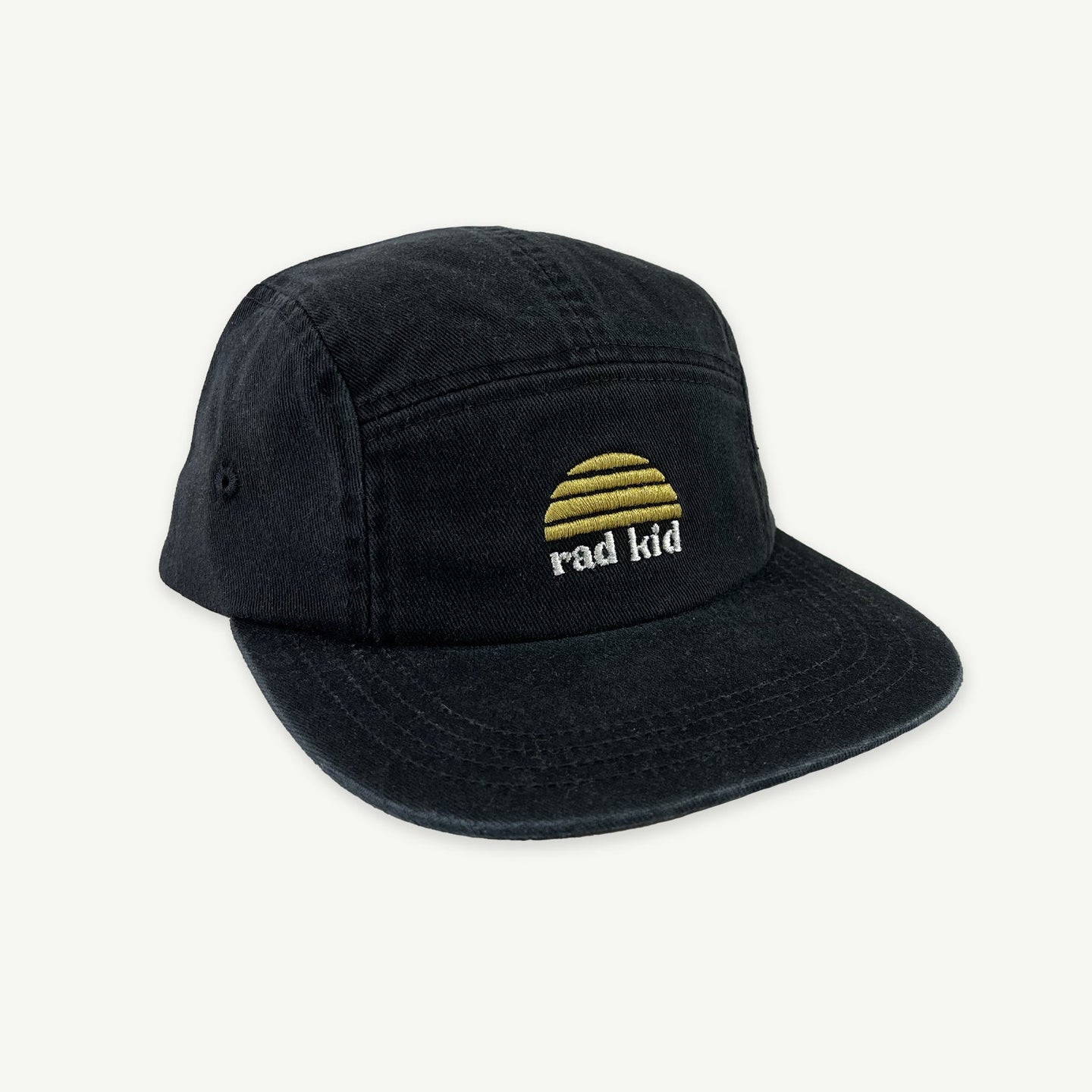 Rad Kid 5 Panel Cap - Washed Black