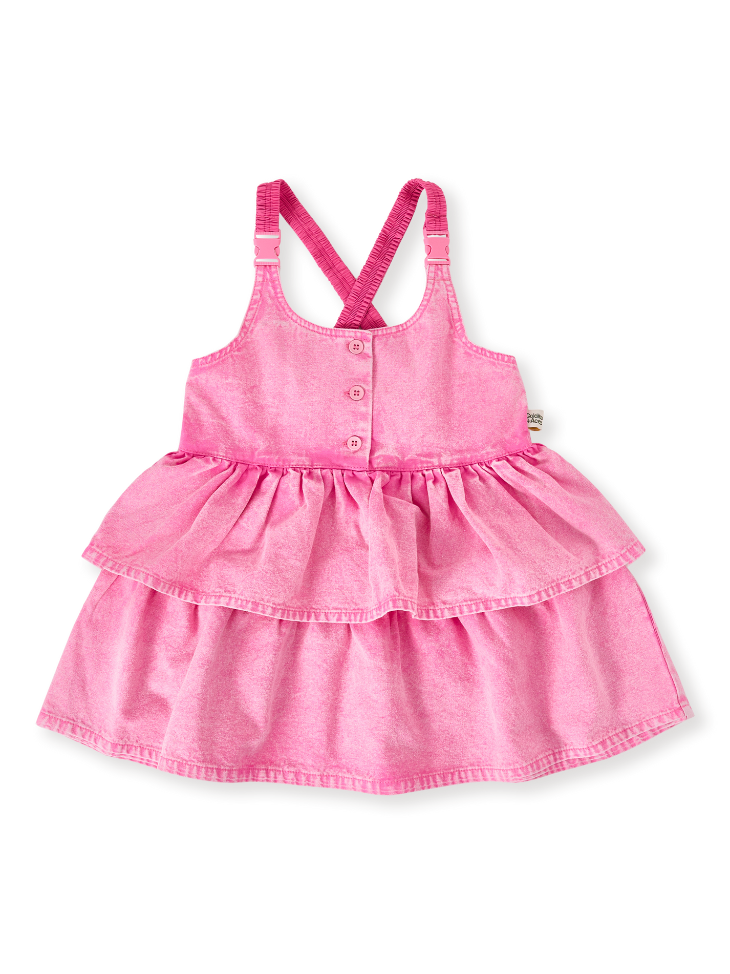 Saskia Denim Frill Pinafore Dress