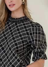 Load image into Gallery viewer, Influential High Neck Top - Black Check
