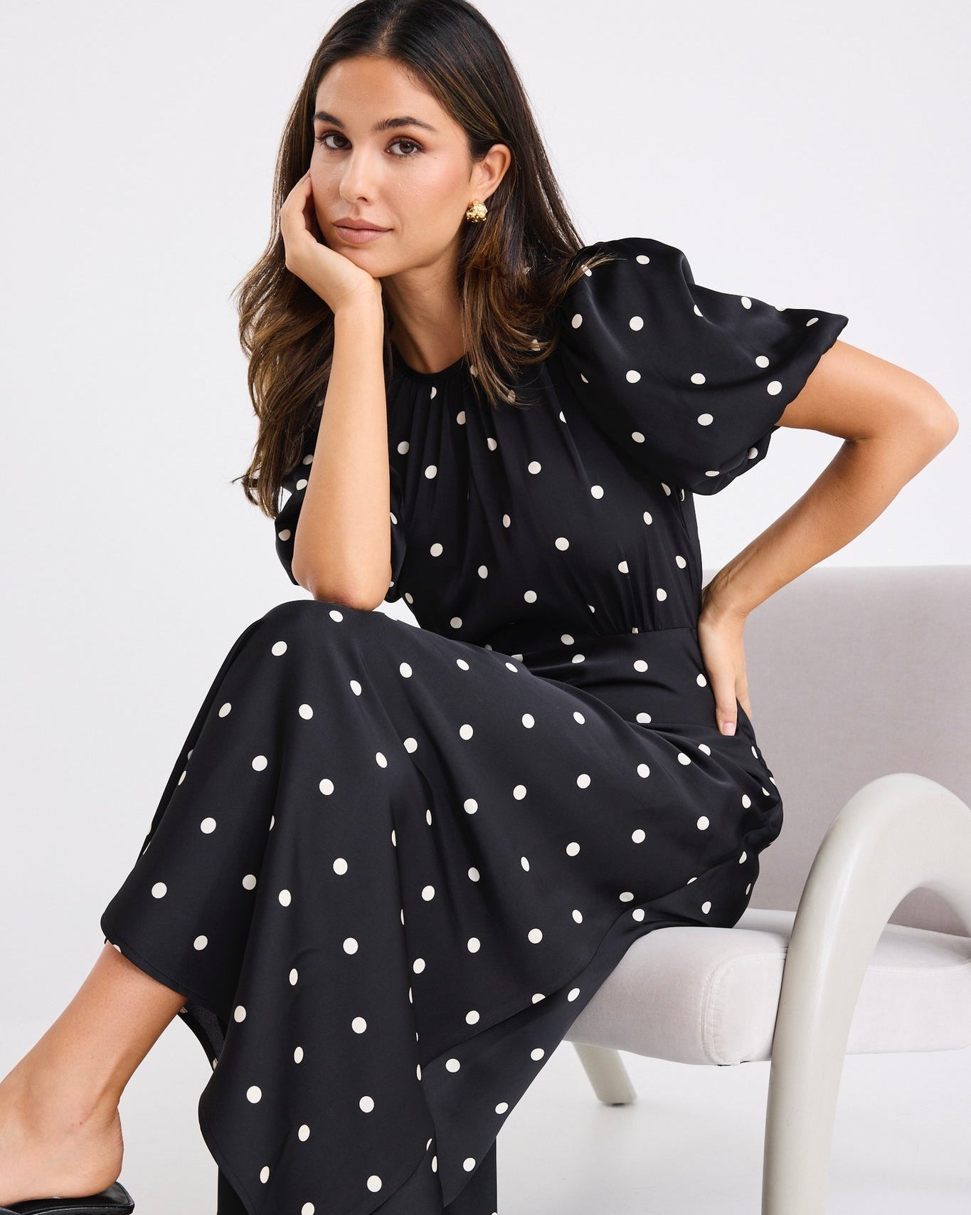 Stage Polka Dot Maxi Dress - Black