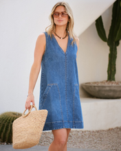 Load image into Gallery viewer, Emme Shift Dress - Fresh Indigo
