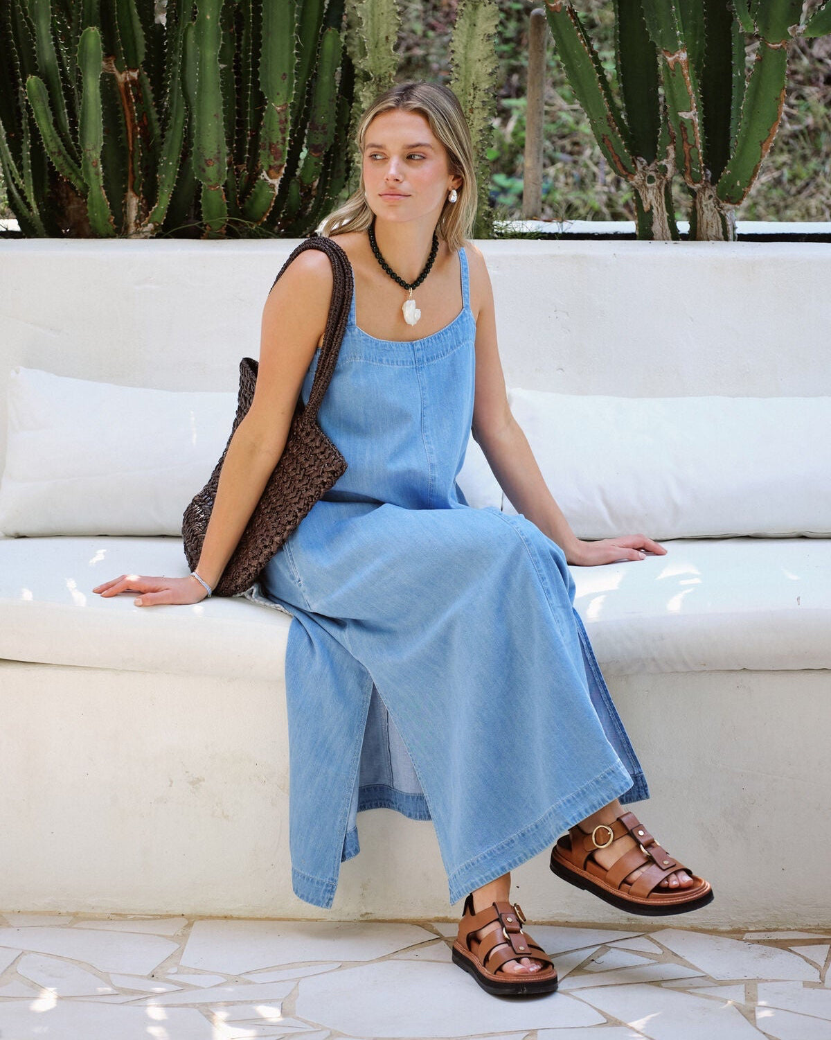 Remy Strappy Midi Dress - Vintage Blue