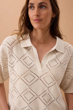 Load image into Gallery viewer, Demi Diamond Knit Tee - Ecru
