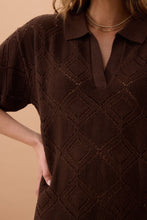 Load image into Gallery viewer, Daisy Diamond Knit Mini Dress - Chocolate
