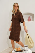 Load image into Gallery viewer, Daisy Diamond Knit Mini Dress - Chocolate
