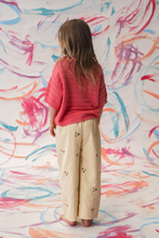Load image into Gallery viewer, Organic Denim Wild Flower Embroidery Pant - Milk
