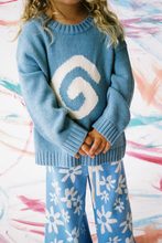 Load image into Gallery viewer, Organic Swirl Intarsia Knit Pull Over - Duck Egg
