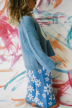 Load image into Gallery viewer, Organic Swirl Intarsia Knit Pull Over - Duck Egg
