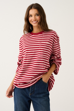 Load image into Gallery viewer, Harley Long Sleeve Tee - Plum Stripe
