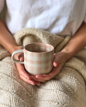 Load image into Gallery viewer, Cat’s Pyjamas Mug - Soft Terracotta Check
