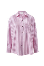Load image into Gallery viewer, Peta Oversized Shirt - Sunfaded Pink Stripe
