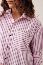 Load image into Gallery viewer, Peta Oversized Shirt - Sunfaded Pink Stripe
