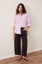 Load image into Gallery viewer, Peta Oversized Shirt - Sunfaded Pink Stripe

