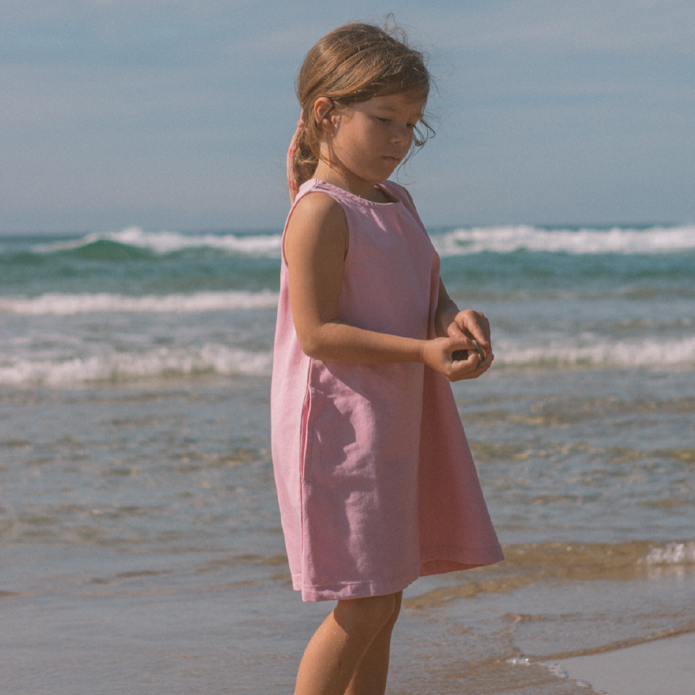 Organic Shift Denim Dress - Candy